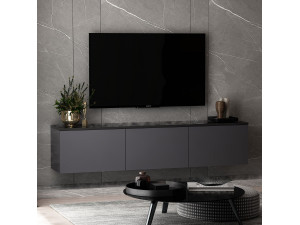 Drewniana podstawa pod telewizor "Neon" 160 x 32 x 35 cm - Antracyt 2