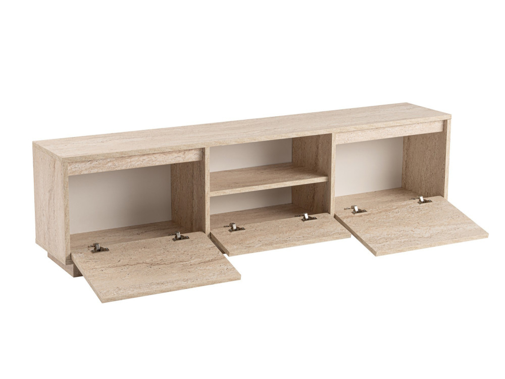 Drewniana podstawa pod telewizor "Vanguard" - 160 x 29 x 42 cm - trawertyn