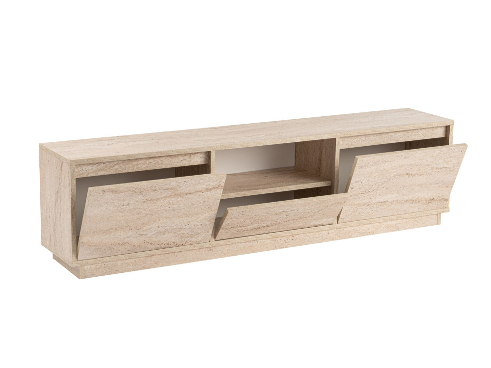 Drewniana podstawa pod telewizor "Vanguard" - 160 x 29 x 42 cm - trawertyn