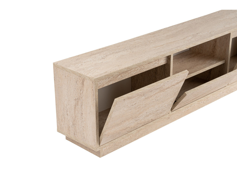 Drewniana podstawa pod telewizor "Vanguard" - 160 x 29 x 42 cm - trawertyn
