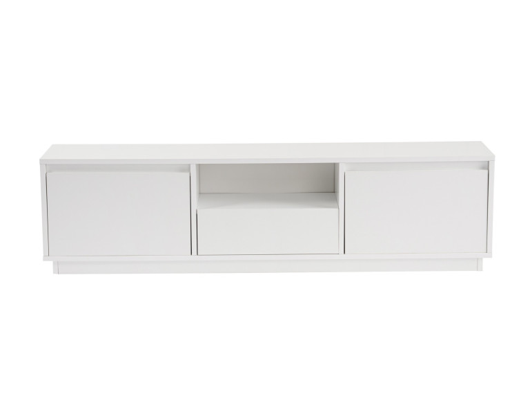 Drewniany stojak TV "Vanguard" - 160 x 29 x 42 cm - Naturalny biały