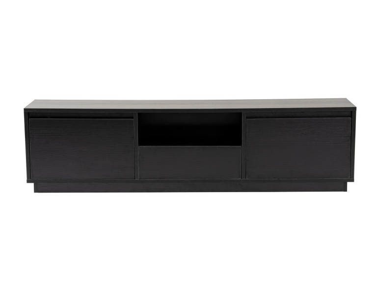 Drewniana podstawa pod telewizor "Vanguard" 160 x 30 x 42 cm - Czarne drewno