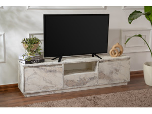 Drewniana podstawa pod telewizor "Vanguard" 160 x 30 x 42 cm - marmur frezja 2
