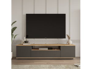 Drewniana podstawa pod telewizor FR7 - 180 x 44 x 44 cm - Sosna atlantyckaAntracyt 2
