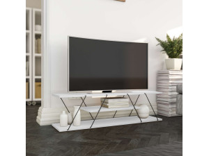 Drewniany stojak TV "April" - 120 x 30 x 33 cm - Biały 2