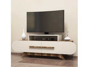 Drewniana podstawa pod telewizor "Rose" - 145 x 36 x 49 cm - Orzech kremowy 2