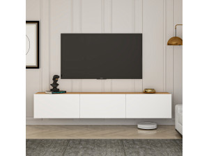 Drewniana podstawa pod telewizor "West" - 150 x 32 x 30 cm - sosna biała atlantycka 2