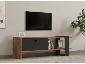 Drewniana podstawa pod telewizor "Ova" - 120 x 25 x 36 cm - dąb-antracyt 2