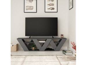Drewniana podstawa pod telewizor "Ralla" - 158 x 30 x 40 cm - Antracyt 2