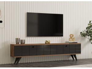 Drewniana podstawa pod telewizor "Alberi" - 160 x 25 x 35 cm - Antracytowy szary 2