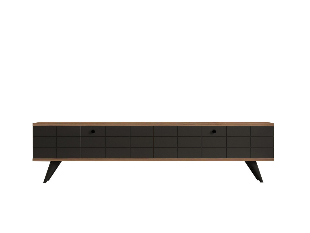 Drewniana podstawa pod telewizor "Alberi" - 160 x 25 x 35 cm - Antracytowy szary