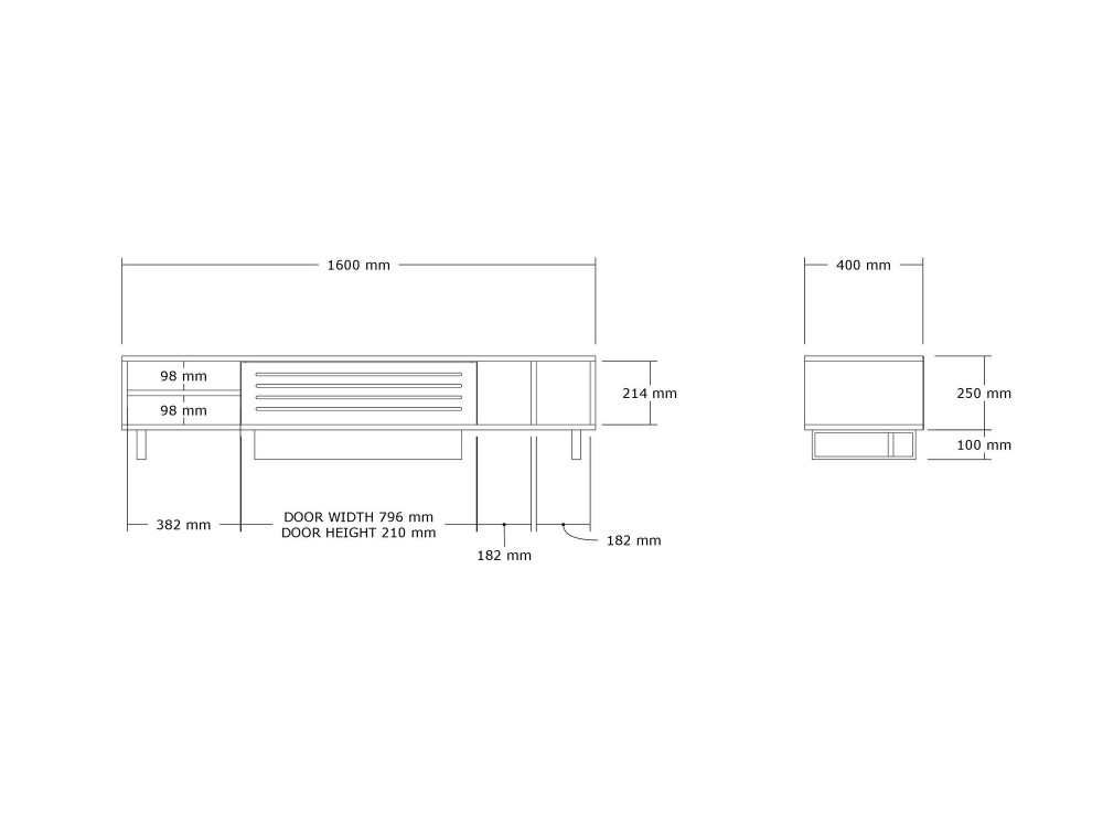 Drewniana podstawa pod telewizor "Safir" 160 x 40 x 35 cm - Saphir