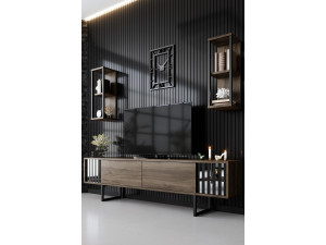 Drewniana podstawa pod telewizor "Chrome Line" - 180 x 30 x 48 cm - orzech czarny 2