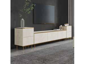 Drewniana podstawa pod telewizor "Imaj" - 260 x 35 x 60 cm - TravertinOr 2