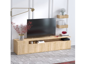 Drewniana podstawa pod telewizor "Alika" - 180 x 35 x 45 cm - Dąb 2