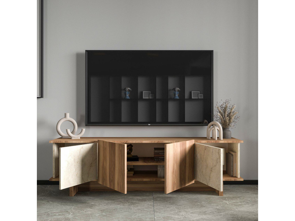 Drewniana podstawa pod telewizor "Diana" 180 x 33 x 50 cm - trawertyn