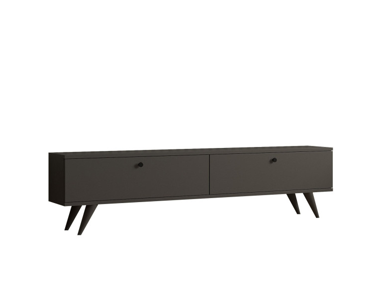 Drewniana szafka pod telewizor "Parlak" - 160 x 25 x 40 cm - Antracytowy szary