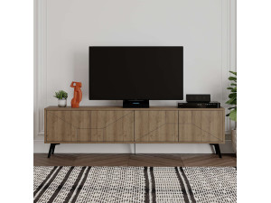 Drewniany stojak pod telewizor "Dune" - 180 x 29 x 50 cm - Brązowy 2