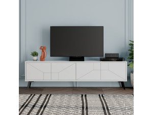 Drewniana podstawa pod telewizor "Dune" - 180 x 29 x 50 cm - Biały 2