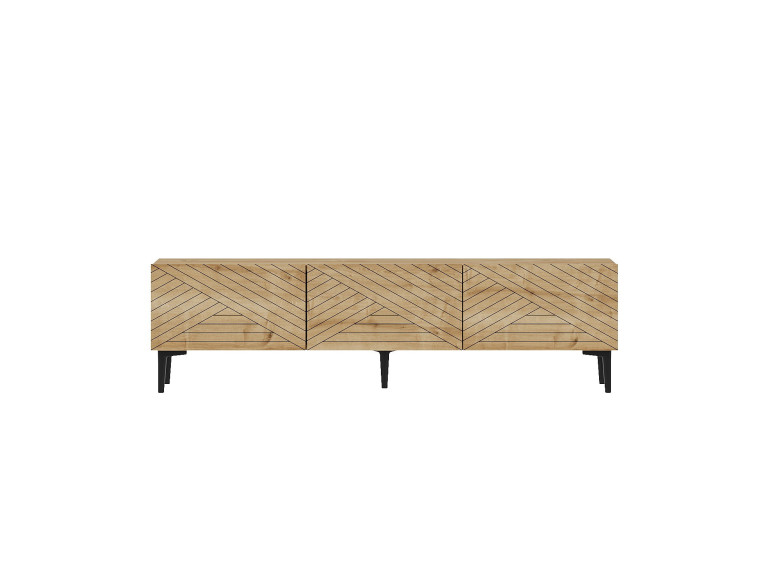 Drewniana szafka pod telewizor "Felix" 160 x 31,4 x 44,1 cm - dąb szafirowy