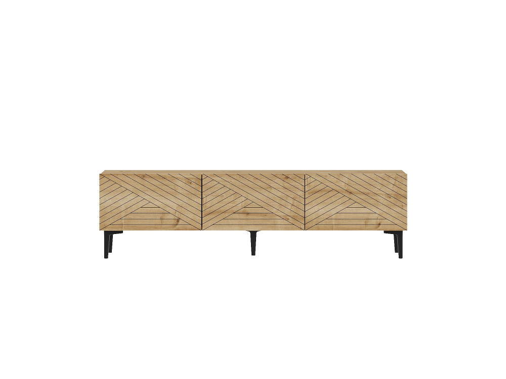 Drewniana szafka pod telewizor "Felix" 160 x 31,4 x 44,1 cm - dąb szafirowy