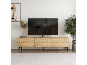 Drewniana szafka pod telewizor "Felix" 160 x 31,4 x 44,1 cm - dąb szafirowy 2