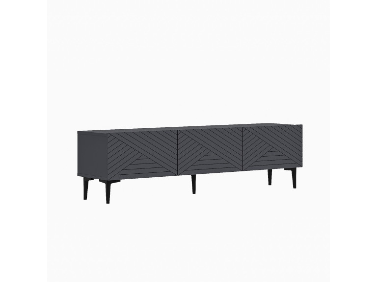 Drewniana szafka pod telewizor "Felix" 160 x 31,4 x 44,1 cm - Antracyt