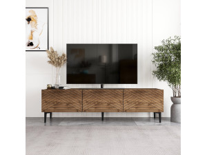 Drewniana podstawa pod telewizor "Felix" - 160 x 31 x 44 cm - Brązowy 2