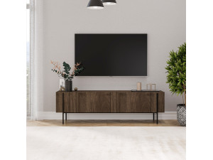 Drewniany stojak pod telewizor "Herman" - 160 x 31 x 45 cm - Brązowy 2