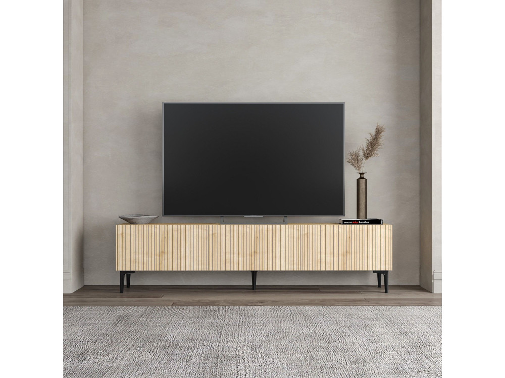 Drewniana podstawa pod telewizor "Oscar" - 180 x 31 x 45 cm - Jasny brąz