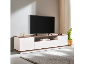 Drewniana podstawa pod telewizor "Veramont" - 180 x 44 x 44 cm - Ciemny brąz 2