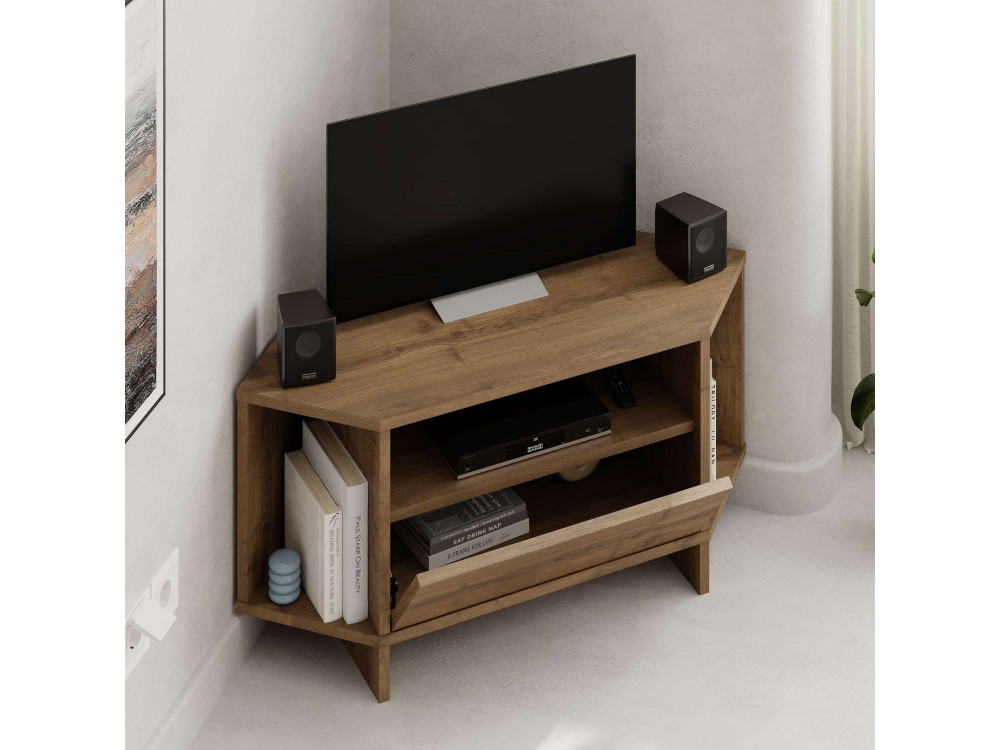 Drewniany stojak pod telewizor "Viva" - 95 x 35 x 45 cm - Brązowy