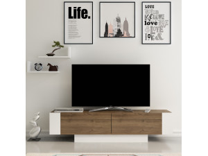 Drewniany stojak pod telewizor "Matera" - 150 x 31 x 41 cm - Brązowy 2