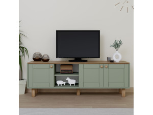 Drewniany stojak TV "Mia" - 160 x 40 x 56 cm - Zielony 2