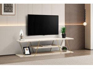 Drewniana podstawa pod telewizor "Canaz" - 120 x 30 x 33 cm - trawertyn 2