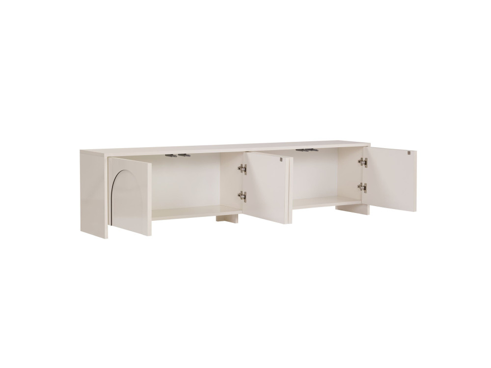 Drewniana podstawa pod telewizor "Aurelia" - 180 x 32 x 45 cm - Kremowy