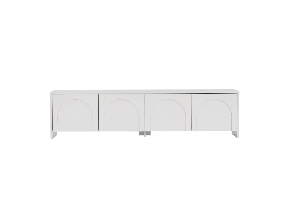 Drewniana podstawa pod telewizor "Aurelia" - 180 x 32 x 45 cm - Biały