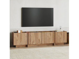 Drewniana podstawa pod telewizor "Lowen" - 180 x 35 x 46 cm - sosna atlantycka / antracyt 2