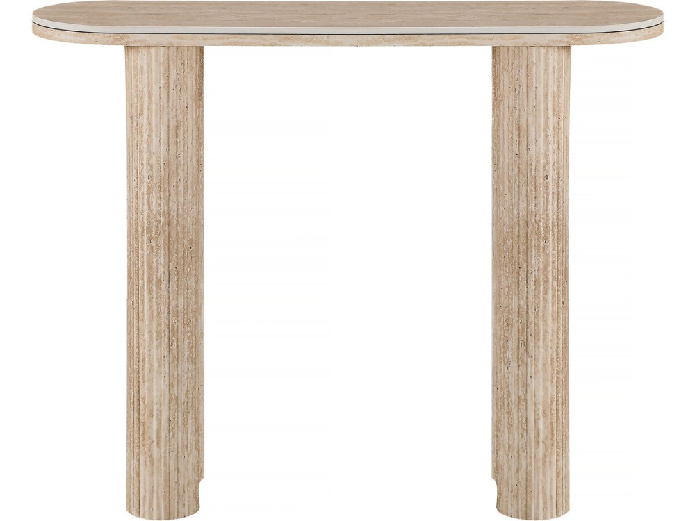Konsola ceramiczna z trawertynu "Alba" - 100 x 30 x 80 cm - Brązowa