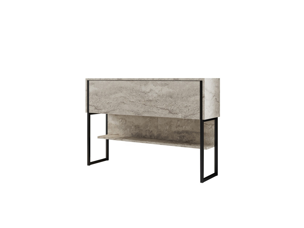 Drewniana konsola "Luxe" - 120 x 30 x 80 cm - Czarny trawertyn