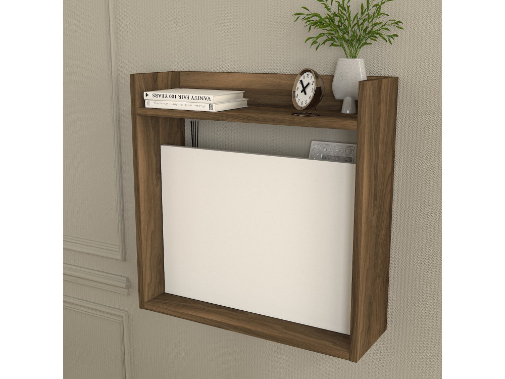 Drewniane biurko "Laptop" - 60 x 19 x 60 cm - Biały, Orzech