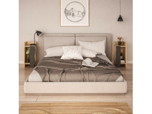 Zestaw 2 drewnianych stolików nocnych "Elos" - 25 x 27 x 60 cm - Brązowy 2