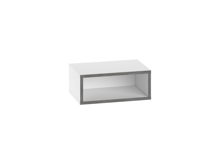 Drewniany stolik nocny "Brik" z oświetleniem LED - 45 x 30 x 18 cm - Biały