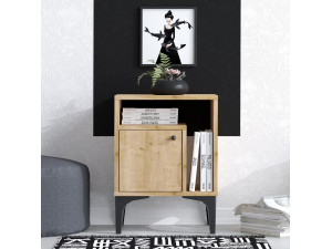 Drewniany stolik nocny "Nuno" - 40 x 35 x 55 cm - Beżowy 2
