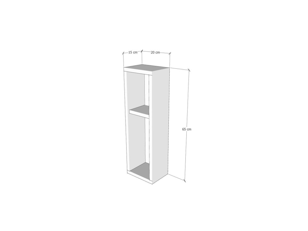 Drewniany stolik nocny "Turra" - 20 x 15 x 65 cm - Brązowy