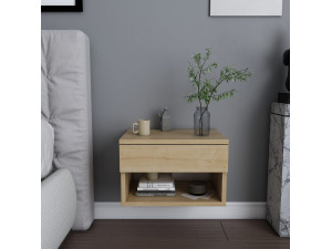 Drewniany stolik nocny "Jamot" - 45 x 29 x 32 cm - Beżowy 2