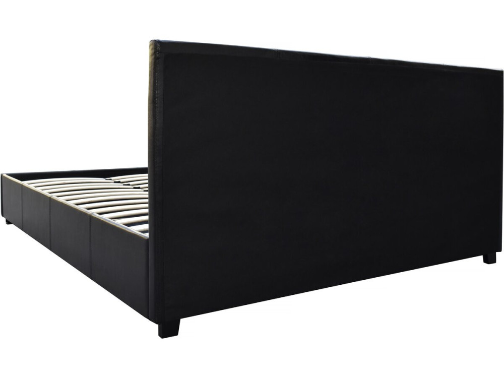 Łóżko podwójne „Carla” ze skrzynią na pościel - 160 x 200 cm - Czarne