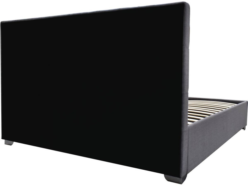 Łóżko podwójne "Tino" ze skrzynią na pościel - 160 × 200 cm - Szare