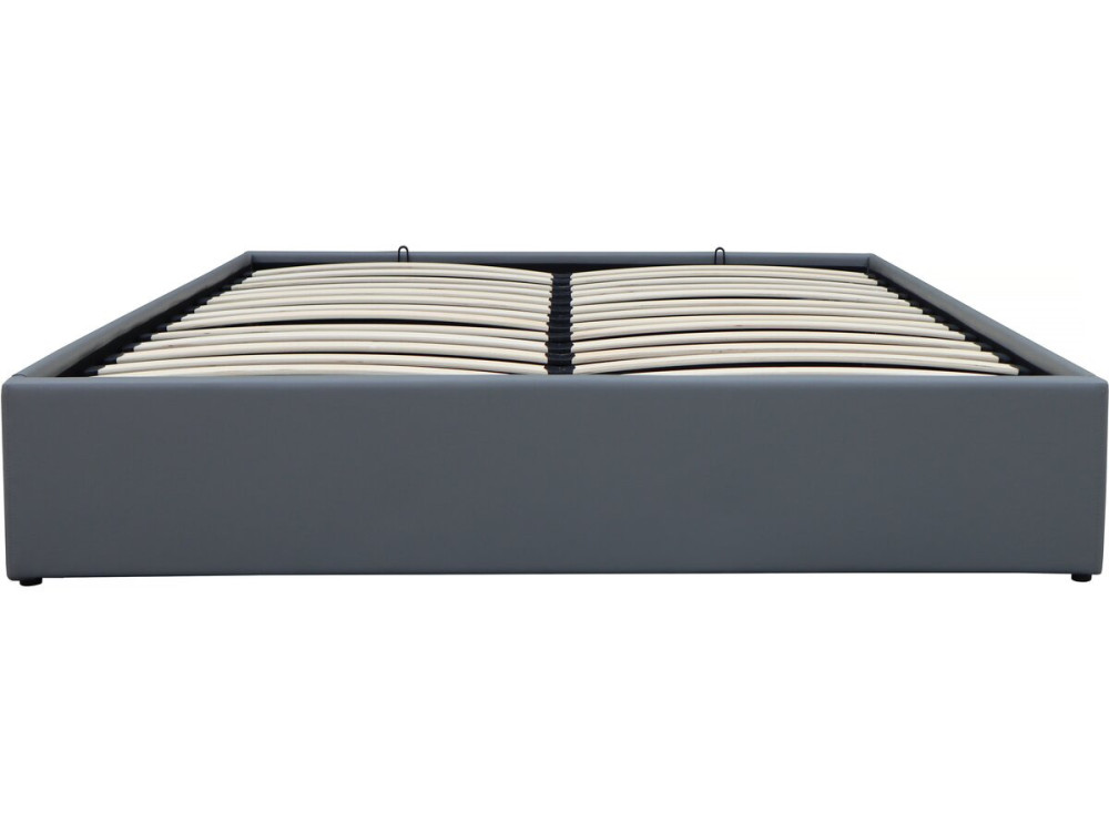 Łóżko podwójne "Ava" PVC z pojemnikiem - 140 x 190 cm - Szare