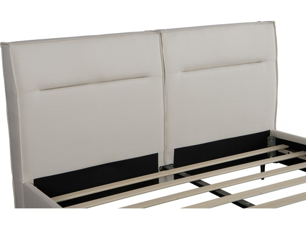 Podwójne łóżko "Moritz" z designerskiej tkaniny - 180 x 200 cm - beżowy